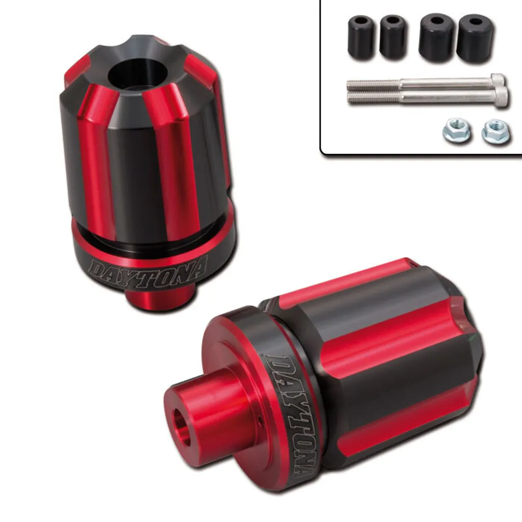 Daytona Lenkergewichte Groove en aluminium rouge - Embouts guidon moto