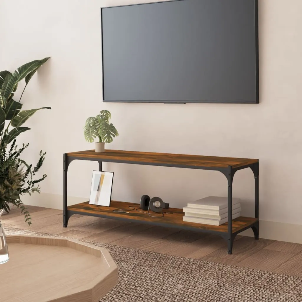 Supporto TV Maison Exclusive Rovere Affumicato | Acciaio e Legno