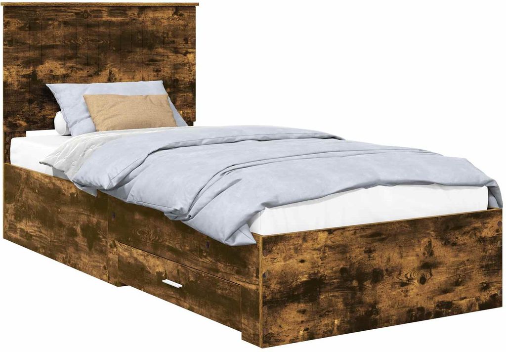 Bettrahmen Geräucherte Eiche 90 x 200 cm Holzwerkstoff