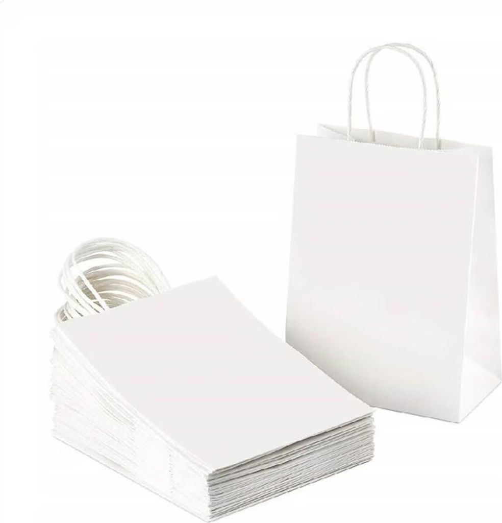 Kraftpapiertüte, Handtasche, Milchtee, Kaffee, n, Take-away-Verpackung, Geschenktüte, Einkaufstüte - weiß * 100