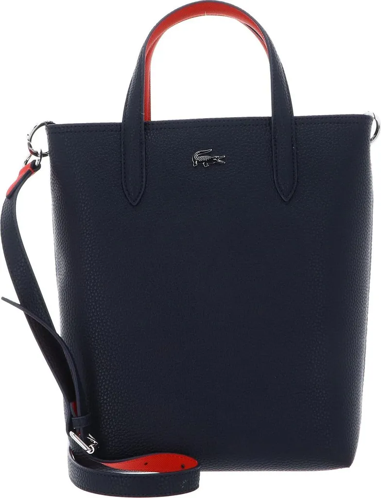 Lacoste Sac Shopping Vertical Anna Z Marine 166 Rouge 240 Réversible