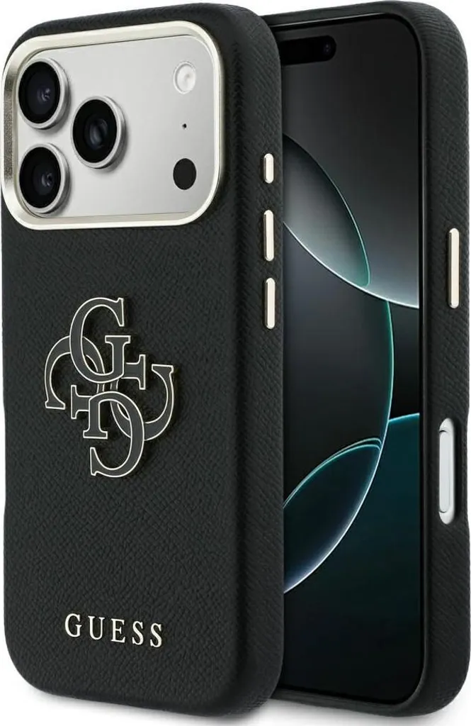 Custodia GUESS compatibile con IPHONE 17 Pro GUHCP17L5PS4RGGK (logo in resinaPoliuretanoFW) nera