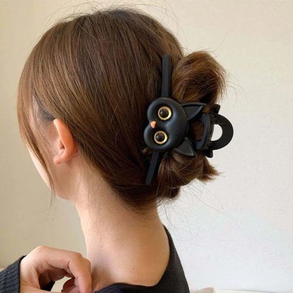 Barrettes chat pour coiffure rapide, idéal sport, bureau et école fille