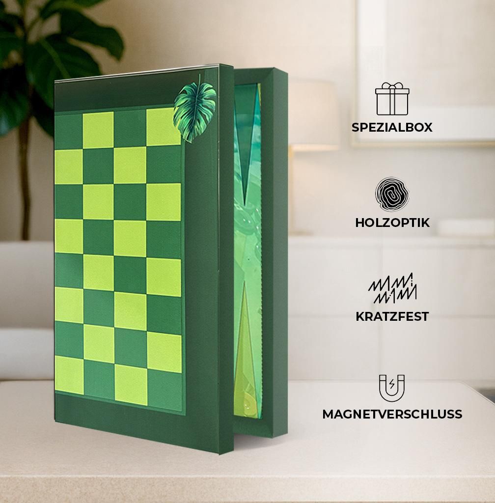 Biggdesign Nature Klassisches Backgammon, MDF-Korpus, Magnetverschluss, Kratzfeste Oberfläche, 36mm Steine, 9mm Würfel, Türkiye, Tavla