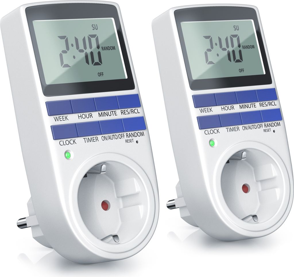 BEARWARE 2x Zeitschaltuhr, digital, 2,1" LCD-Display, max. Produktbild 