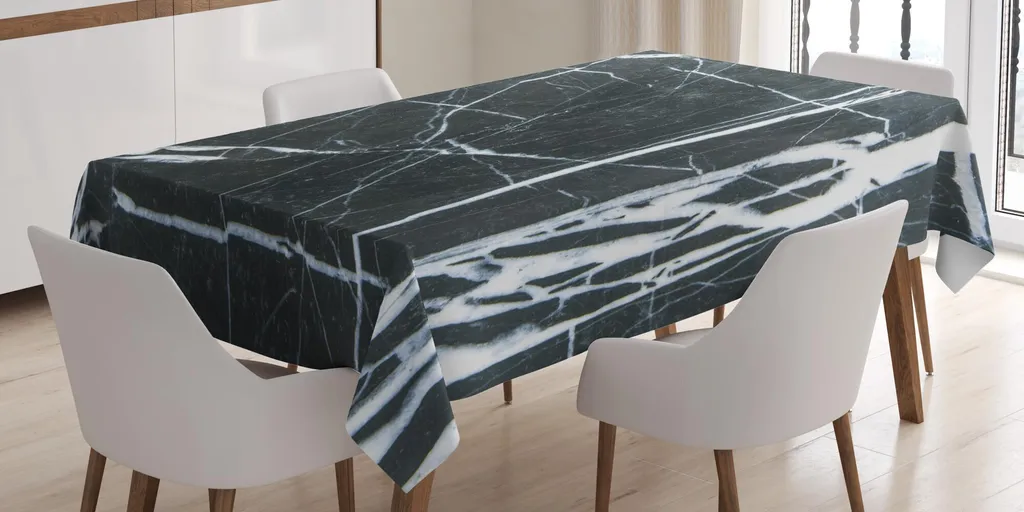 Tovaglia in Marmo ABAKUHAUS 140x200 cm - Eleganza Bianca e Grigia