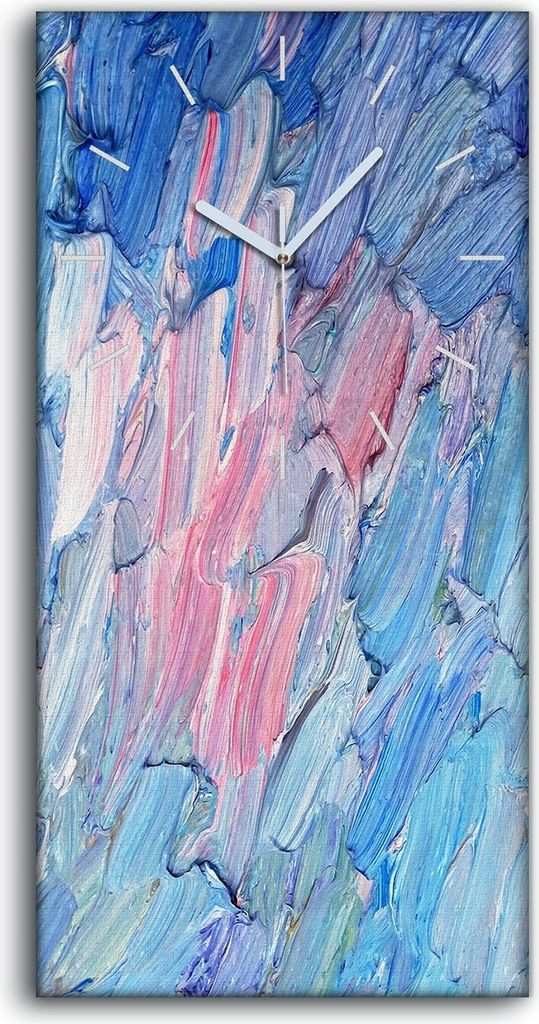 Wanduhr Bürouhr Leinwand Bild Geräuschlos 30x60 Malerei Abstrakte Kunst - weiße Hände