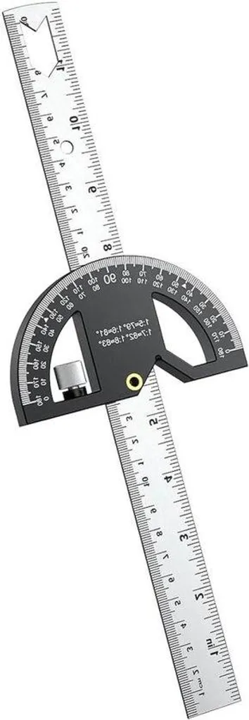 Règle d'angle inox 300mm avec graduation double face et réglage manuel