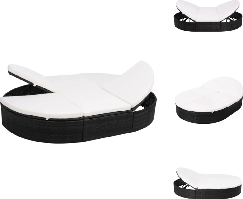 Lit de Jardin Noir avec Coussins Lavables : Confort et Entretien Facile
