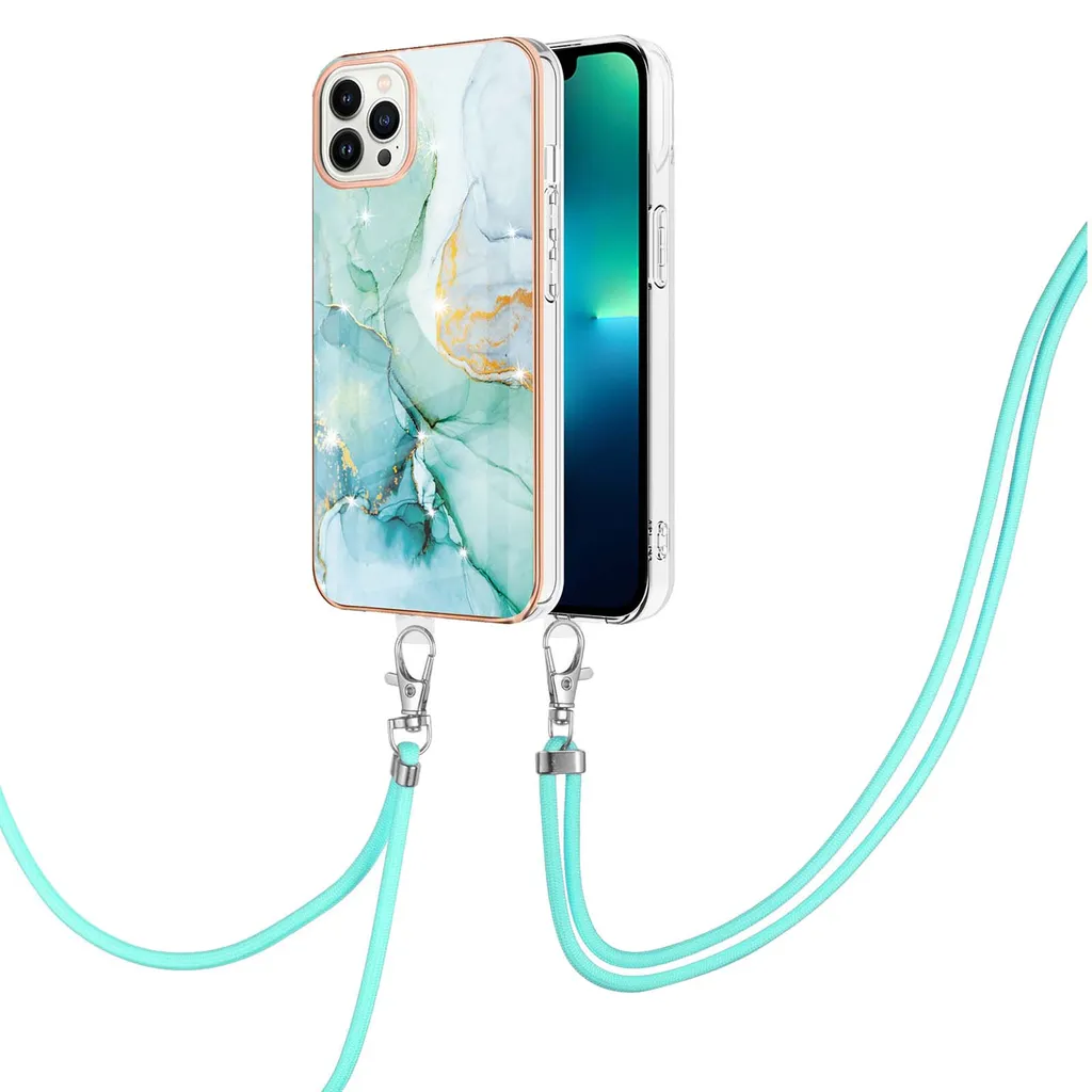 VooDirop Custodia Con Tracolla Per IPhone 15 Pro - Silicone Liquido Verde Notte Con Cordino Regolabile