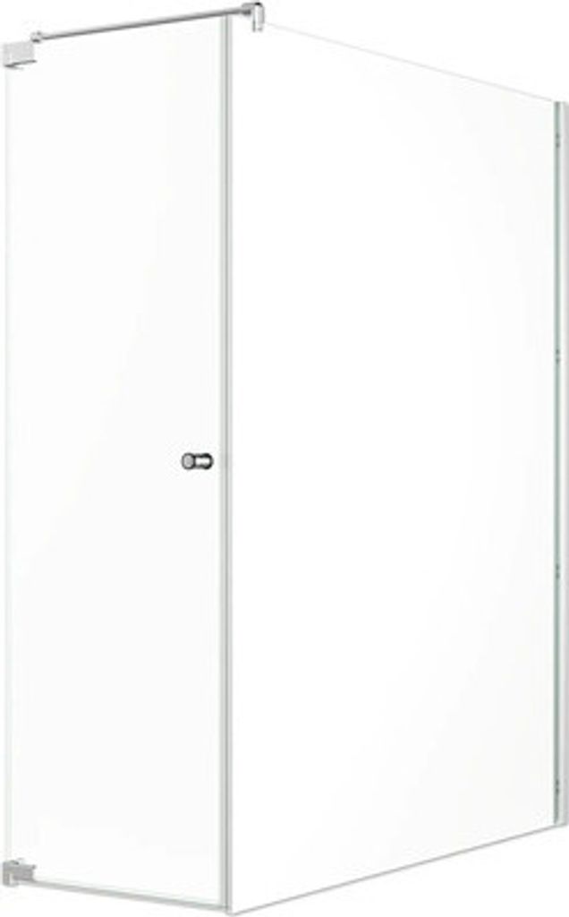 Jungborn Duschtür mit Seitenwand SETTE Drehtür links Seitenwand rechts 70 x 100 cm Profil silber Klarglas mit schutzabwe
