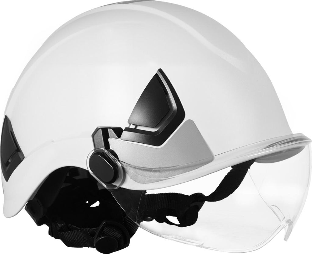 SucceBuy Schutzhelm ANSI/ISEA Z89.1- mit Visier & 6-Punkt-Ratschenaufhängung, verstellbarer belüfteter Industriehelm für Bauarbeiten und Arbeits...