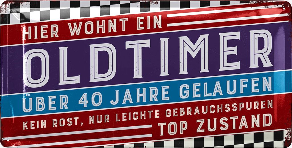 Blechschild Schild 40 Geburtstag, SCHILD 40 JAHRE OLDTIMER, Geschenke für den 40 Geburtstag Mann, lustiges Schild 40 Geburtstag Deko als lustige