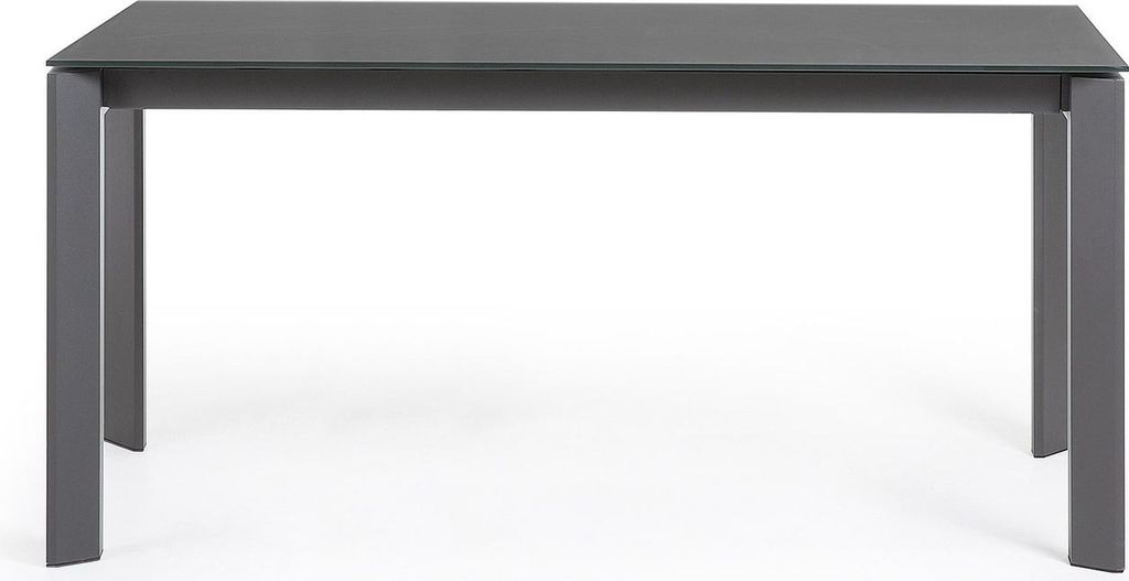 Tisch Axis ausziehbar 160 (220) cm graues Glas und graphit Beine