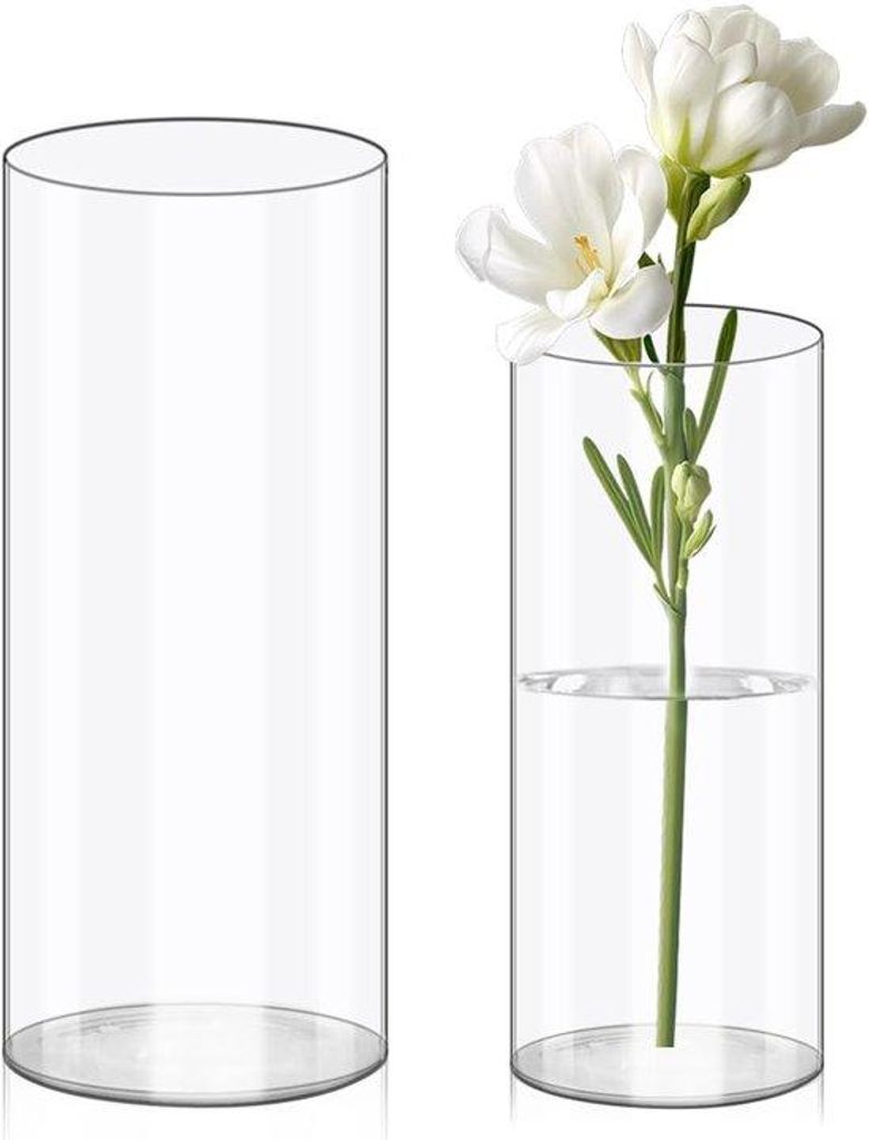 Klare Acryl Vase, bruchfeste Zylinderform, Dekoration für Blumen