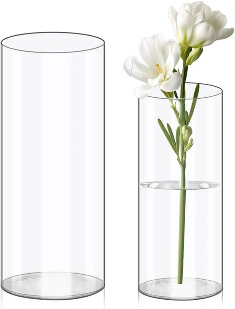 Vase cylindre transparent incassable en acrylique - Haute Qualité