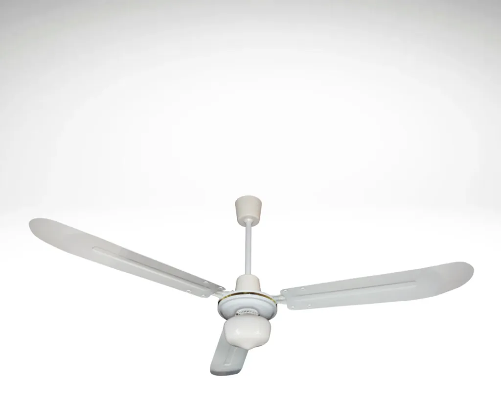 Grand brasseur d'air de plafond 140 cm en acier et luminaire chic