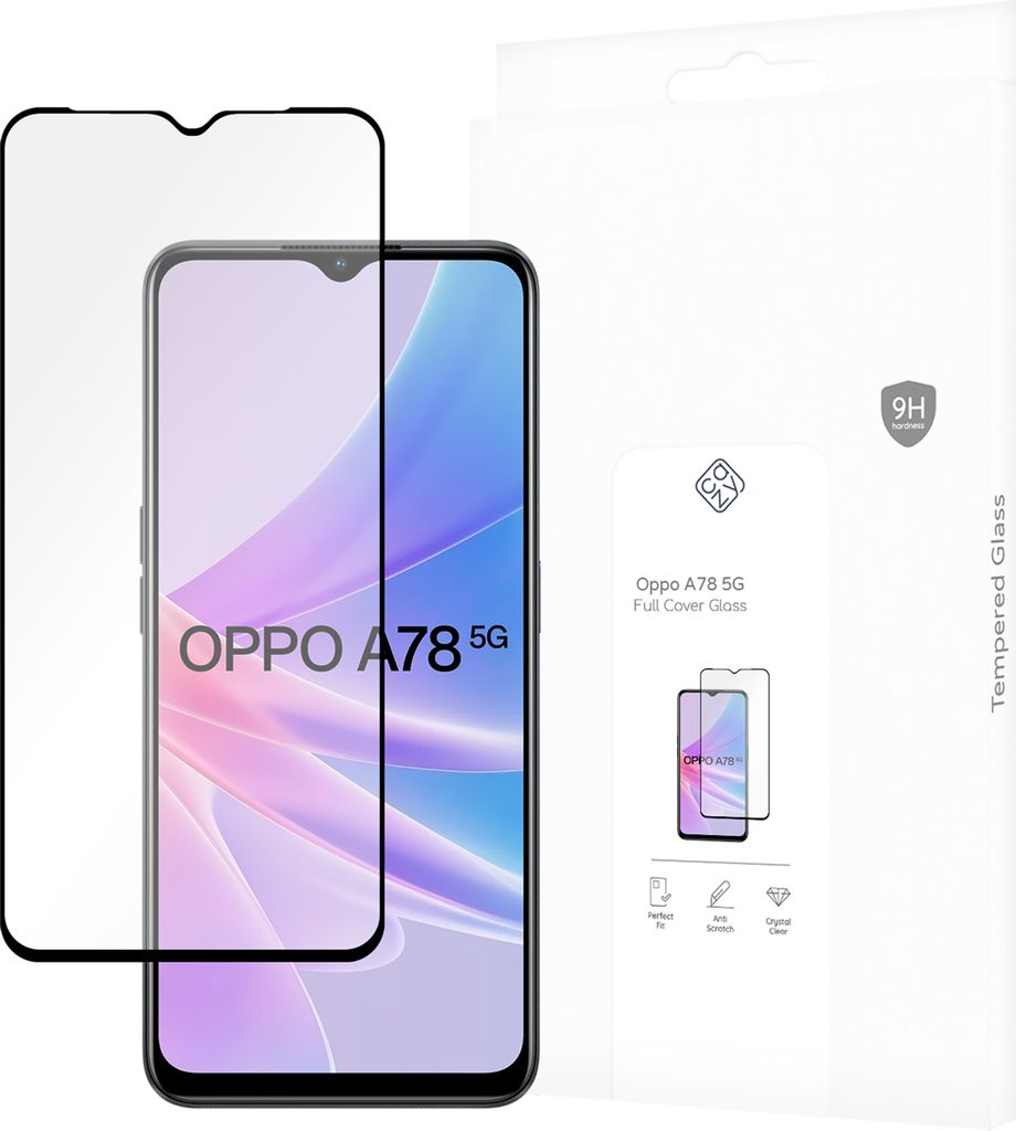 Schutzfolie Oppo A78 5G - Panzerglas - Cazy - Schwarz