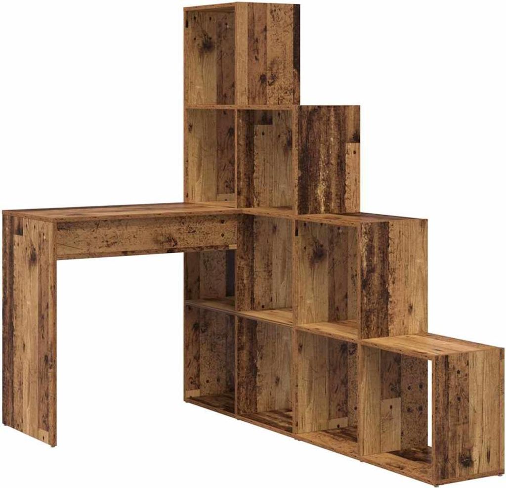 Biurko Narożne Z Półką Stare Drewno 101,5 X 149,5 X 149,5 Zdjęcie produktu 