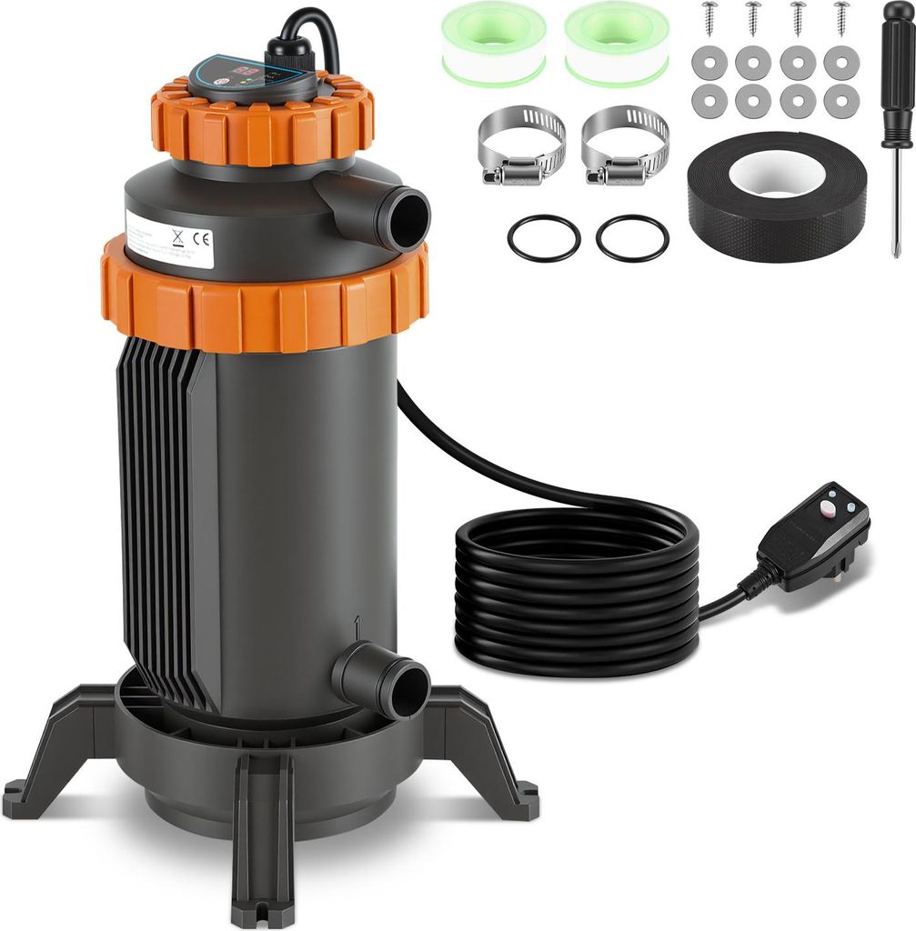 Faziango Poolheizung 3KW Schwimmbadwärmetauscher Poolwärmetauscher Wärmetauscher