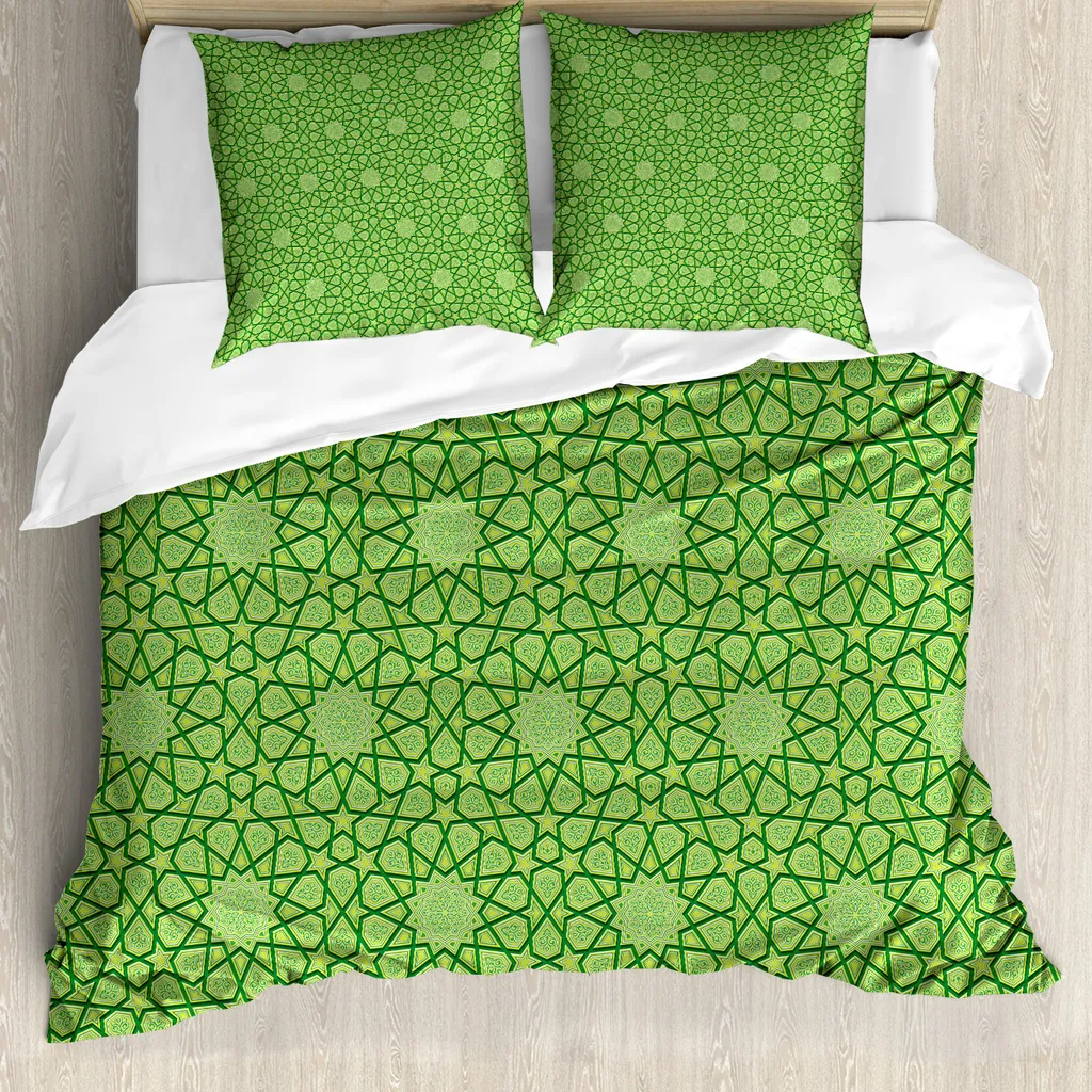 Copripiumino Stelle ABAKUHAUS Verde Lime 200x200 - Il Sonno è un'Arte