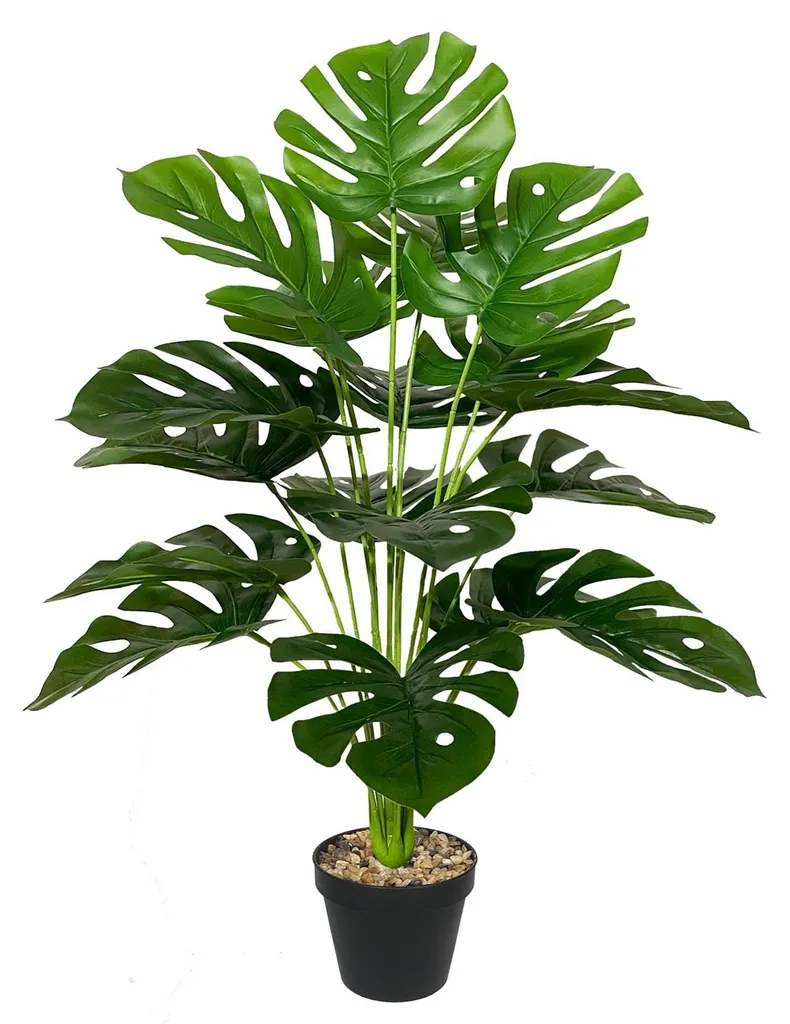 Plante artificielle de bureau 75 cm Monstera pour déco sans entretien