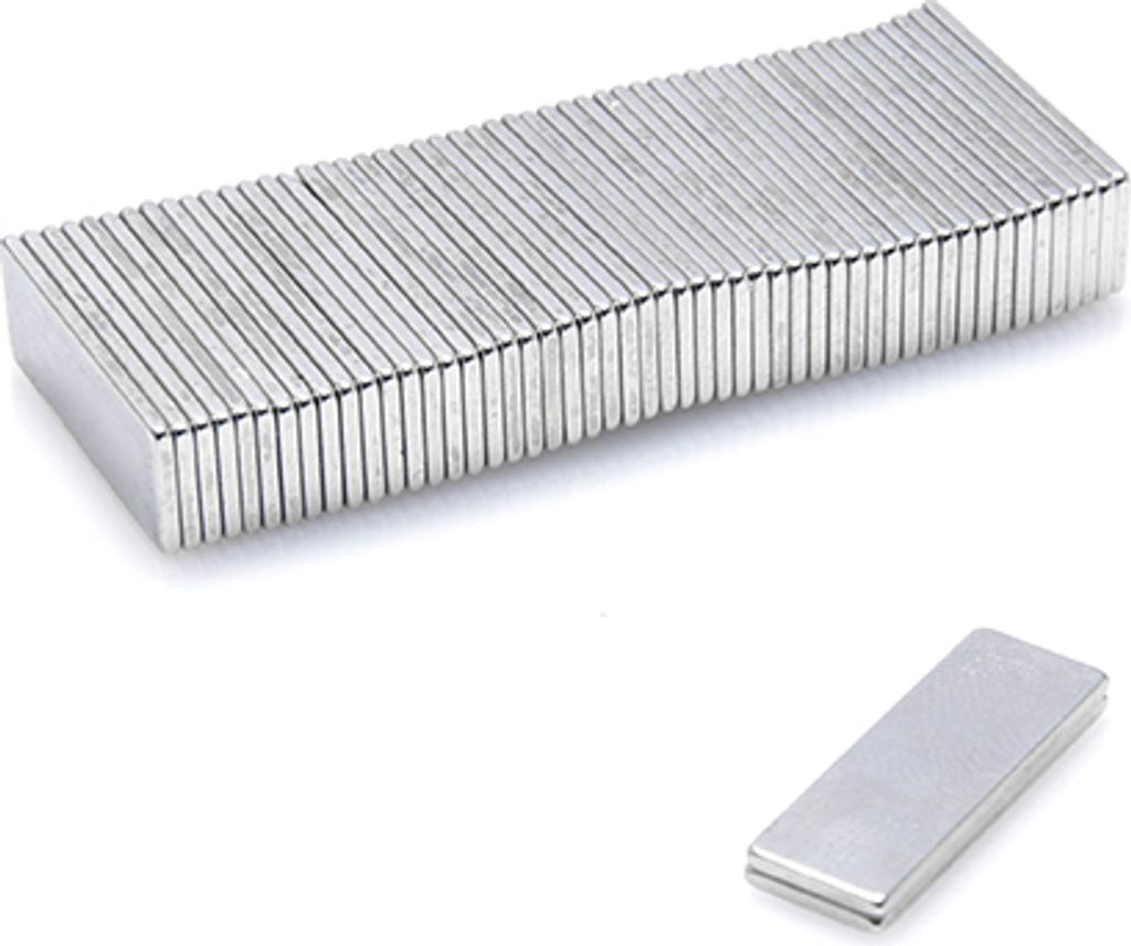 Magneti al neodimio 20 x 7 x 1 mm N38 in blocco - 10 pezzi, Immagine del prodotto 