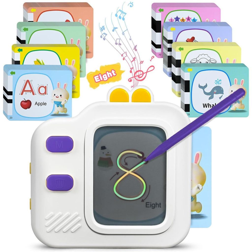Englisch Lernspielzeug, Englisch Lernen fuer Kinder 1-6 Jahre, 240 Woerter Sprechende Flash-Karten mit LCD Schreibtablett, Montessori Interaktive G...