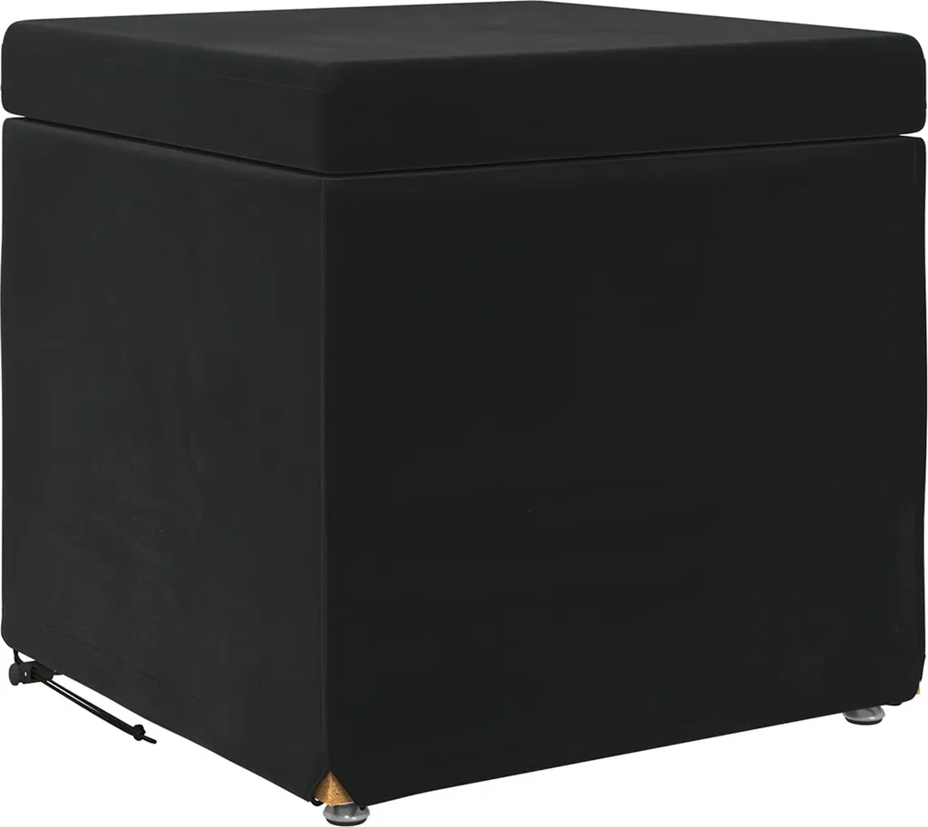 Ottomana Sgabello Velluto Nero 41x41x40 cm - Lusso vidaXL per Interni