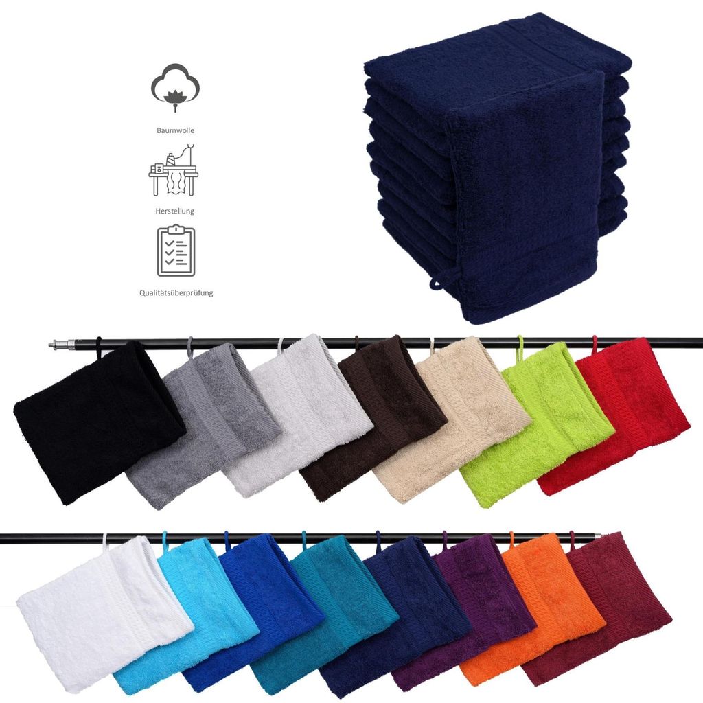 5er Set Frottee Waschhandschuhe Elegance 16x21 cm 100% Produktbild 