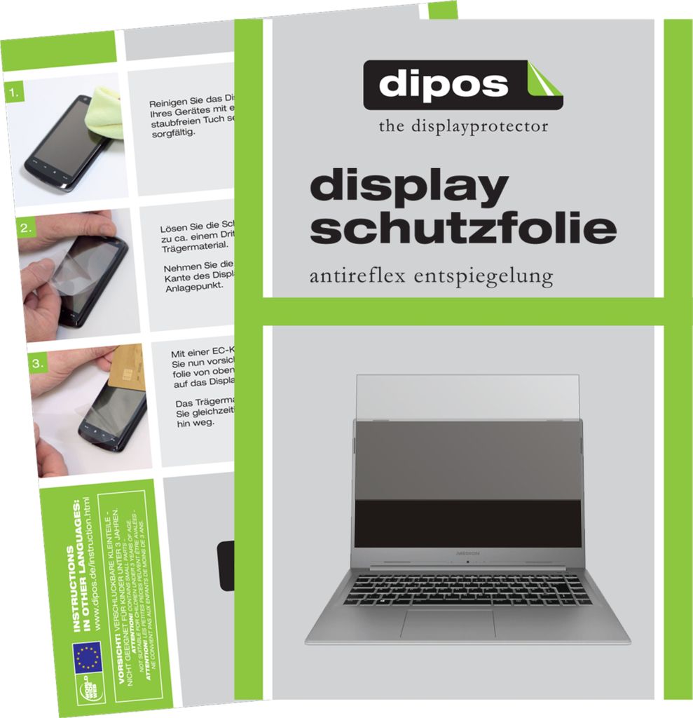 1x Schutzfolie für Medion Akoya S15449 matt Displayschutzfolie Folie Display Schutz dipos