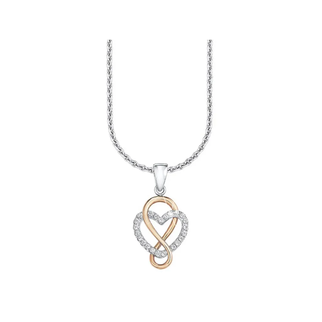 S.Oliver Collier Coeur Infini Femme en Argent Sterling 925 Rhodié 45cm