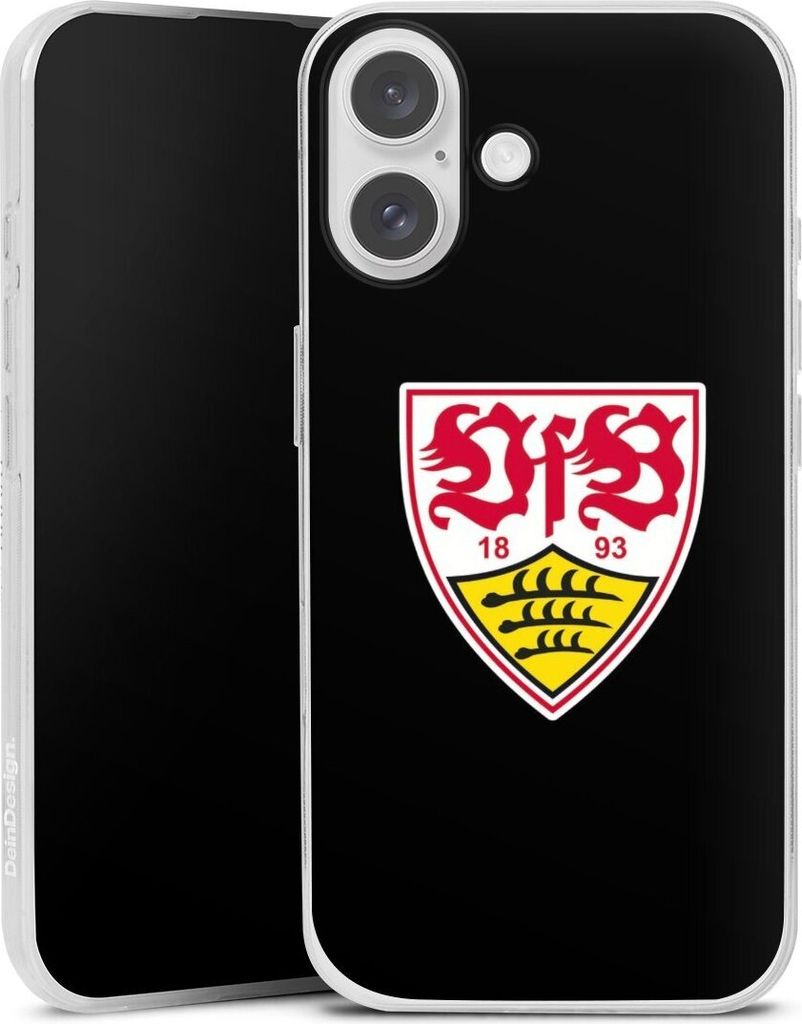 DeinDesign Slim Hülle für Apple iPhone 16 Silikon Case Ultra Dünn Handyhülle Offizielles Lizenzprodukt VfB Stuttgart Wappen
