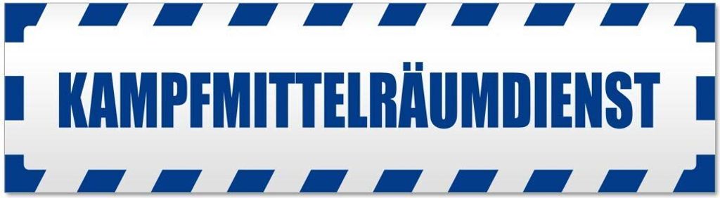 Kiwistar Kampfmittelräumdienst gestreift Magnetschild Schild magnetisch - 20cm Verkehrsblau - Magnetfolie für Auto PKW Kfz