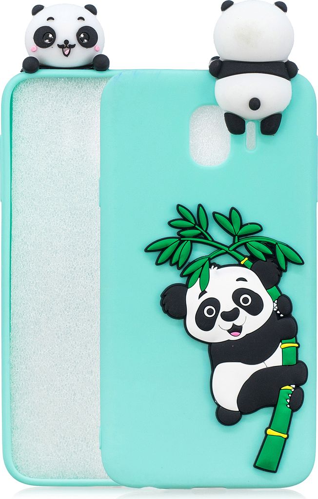 Für Samsung J4 2018/J4 Plus Telefon Fall 3D Cartoon Panda Bambus Handy zurück Shell Shockproof Smartphone Cover Licht blau