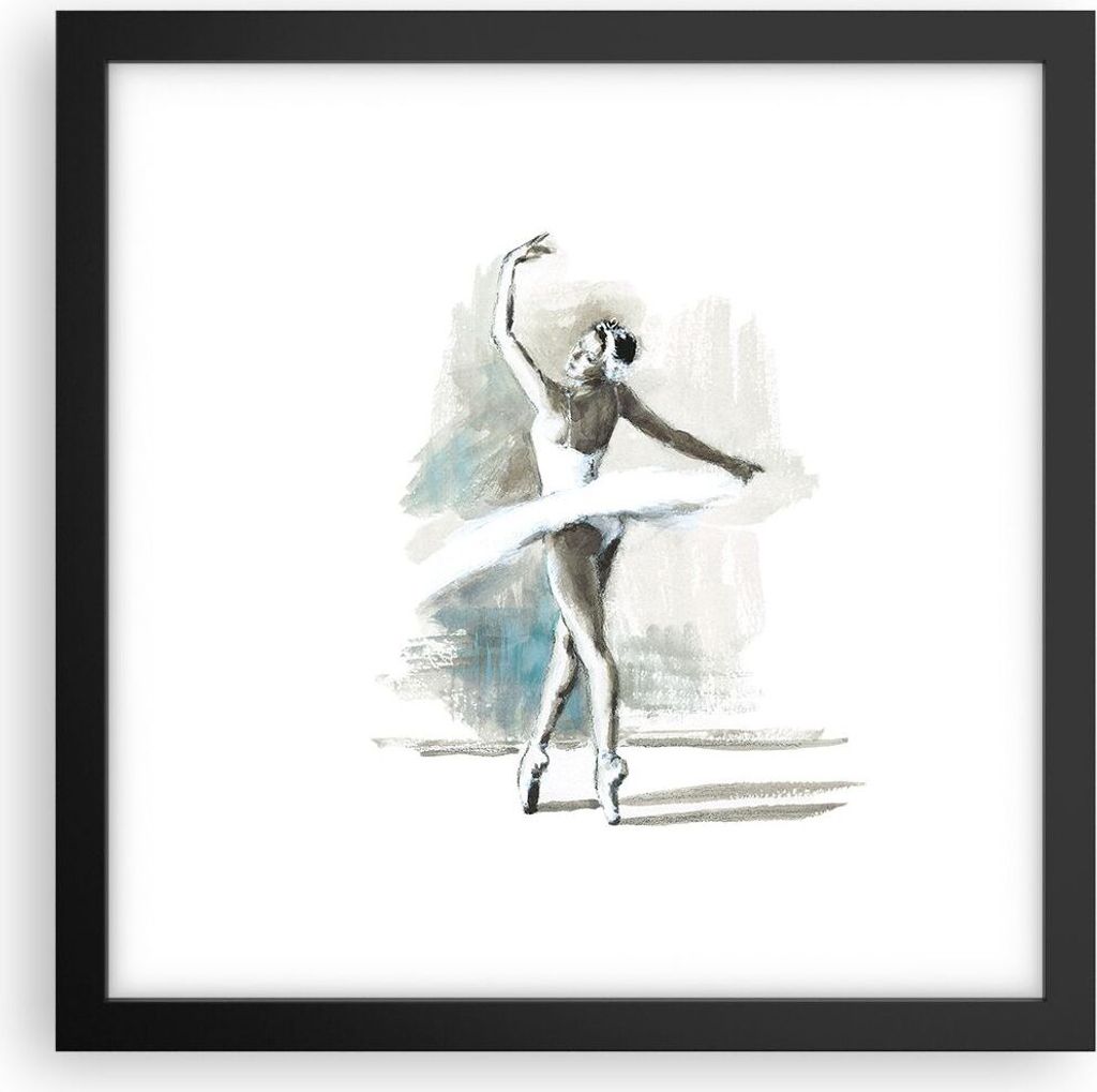 Gerahmtes Poster - Schwarzer Rahmen - Ballerina Tanz Frau - Produktbild 