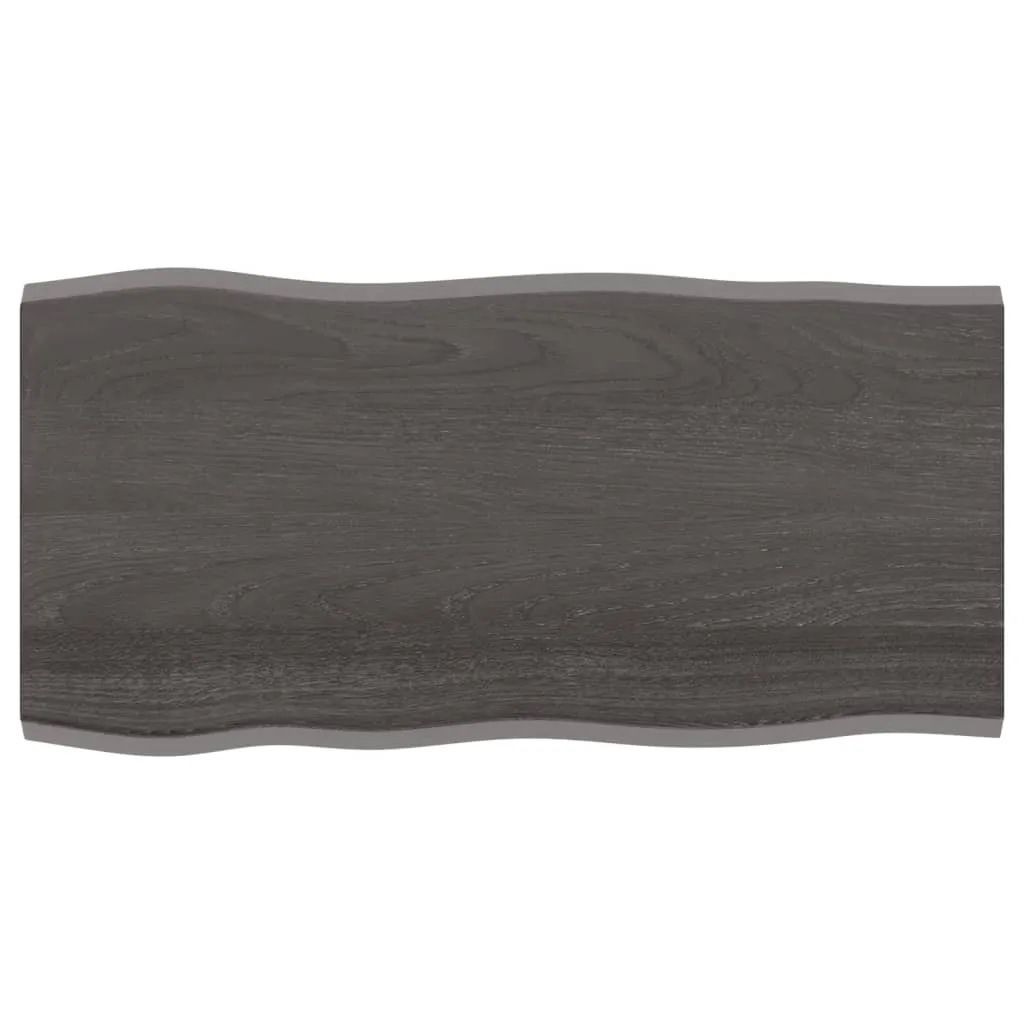 Piano del tavolo 100x50x2 cm in rovere massiccio trattato bordo albero