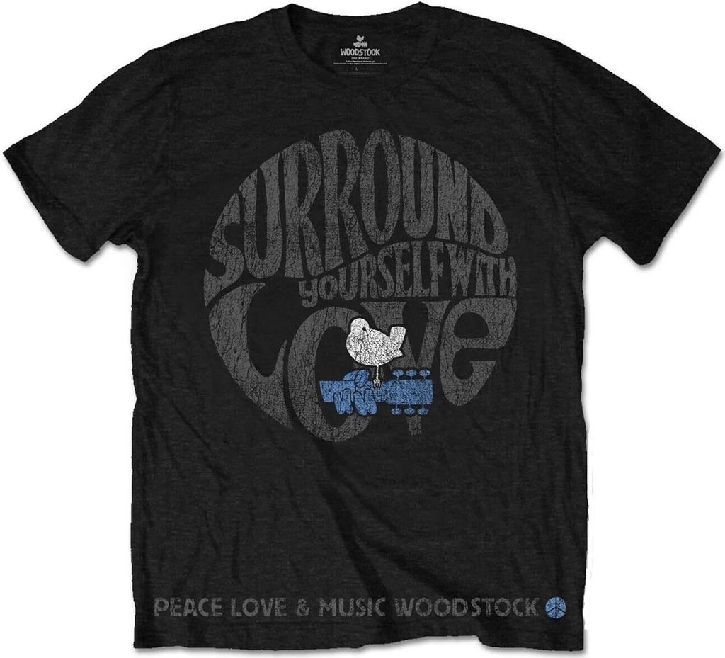 Woodstock - "Surround Yourself" T-Shirt für Herren/Damen Uni RO7527 (XXL) (Schwarz)