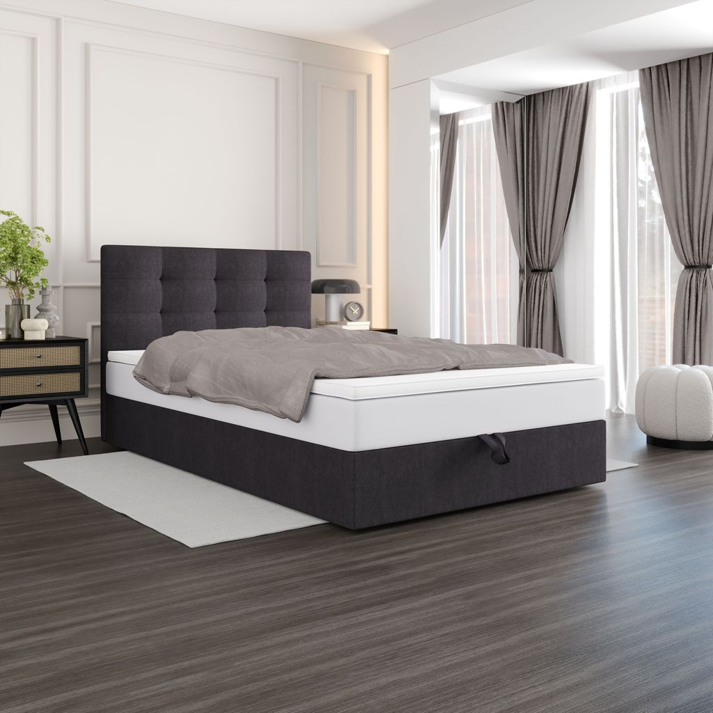 Polsterbett 100x200 DELILAH 4 - dunkelgrau