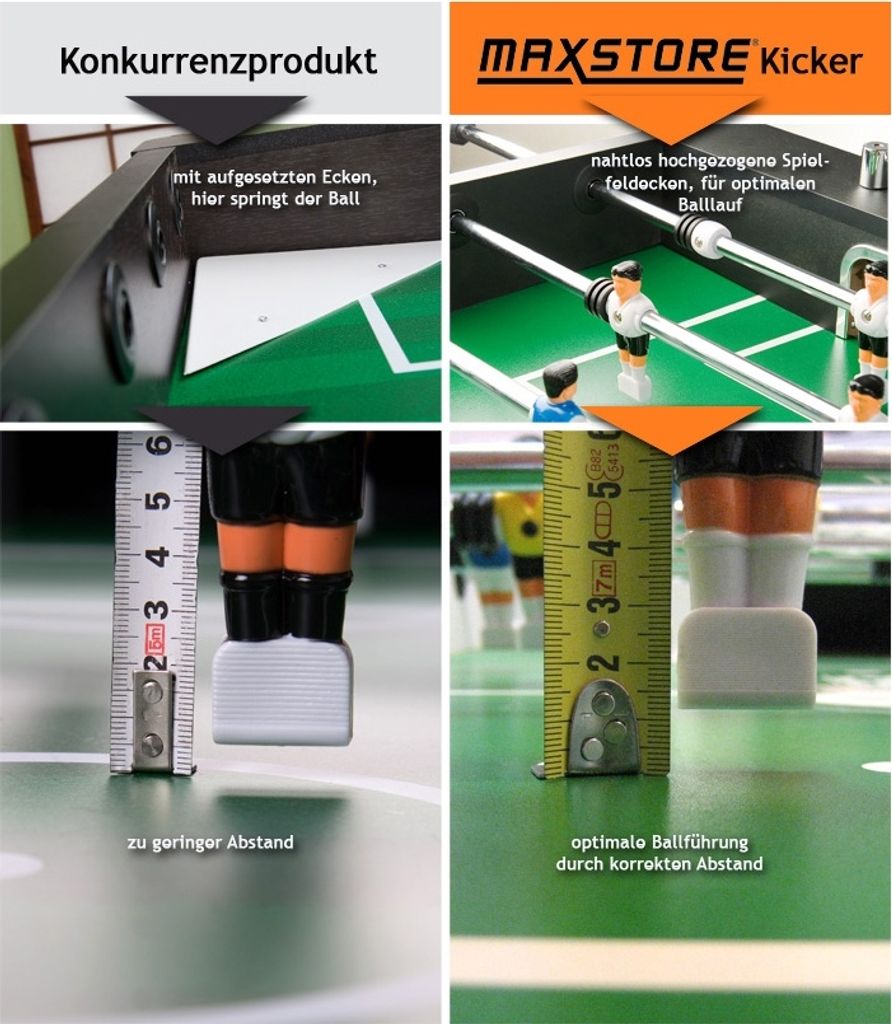Profi Tischfußball Leeds Kicker Braun Tischkicker Produktbild 7