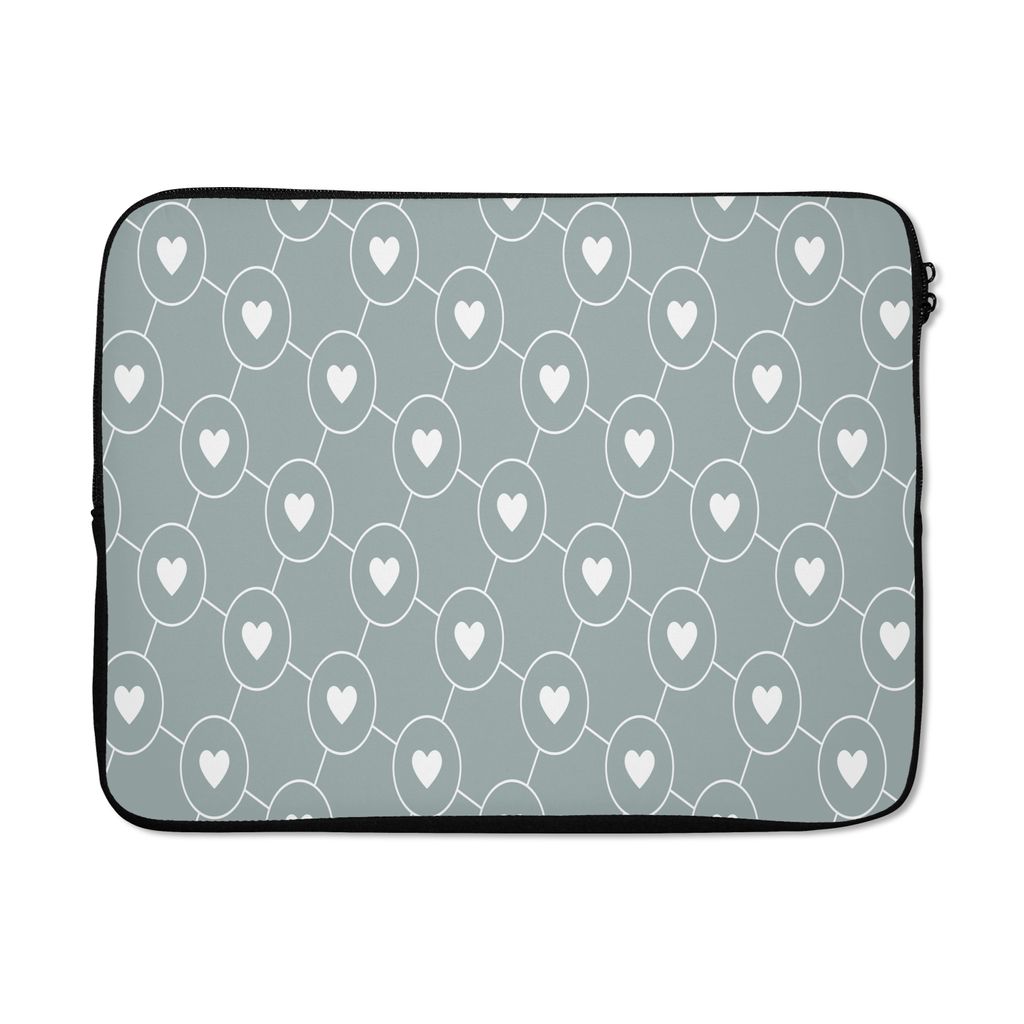 MuchoWow Laptop Hülle 17 Zoll Laptoptasche Design - Geometrie - Muster - Herz - Zipper - Schutzabdeckung