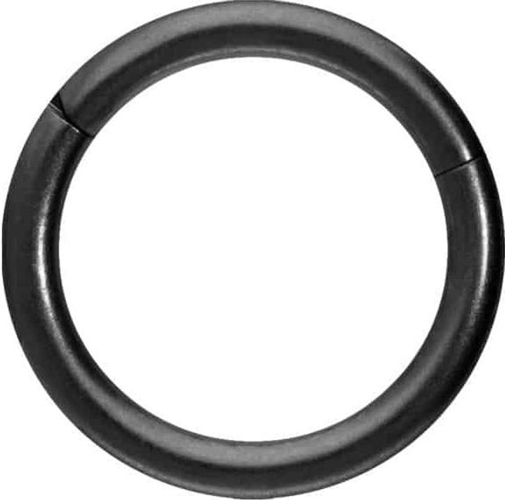 Ohrpiercing, Nasenpiercing, Septum Piercing Titan Segmentring Clicker MATT Schwarz Innendurchmesser: 7mm + Stabstärke: 1mm