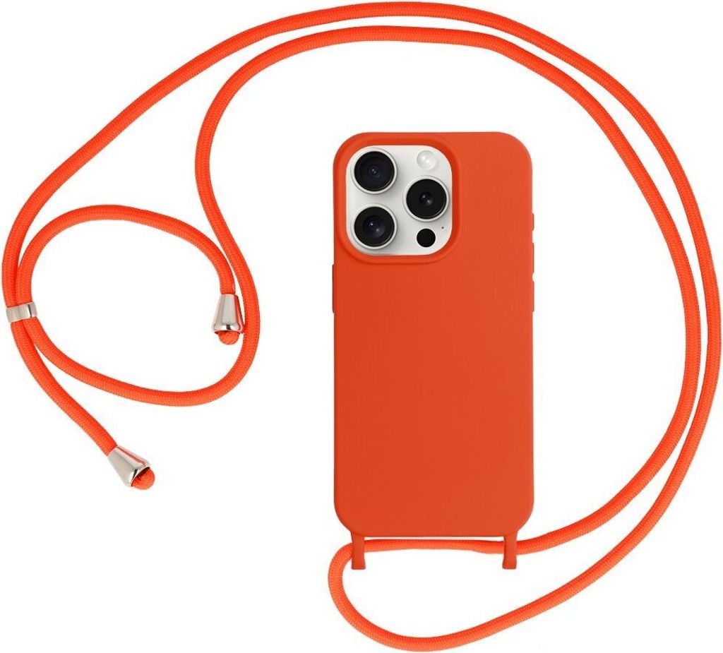 Handy Hülle Umhängehülle kompatibel mit Iphone 15 Design 1 Orange