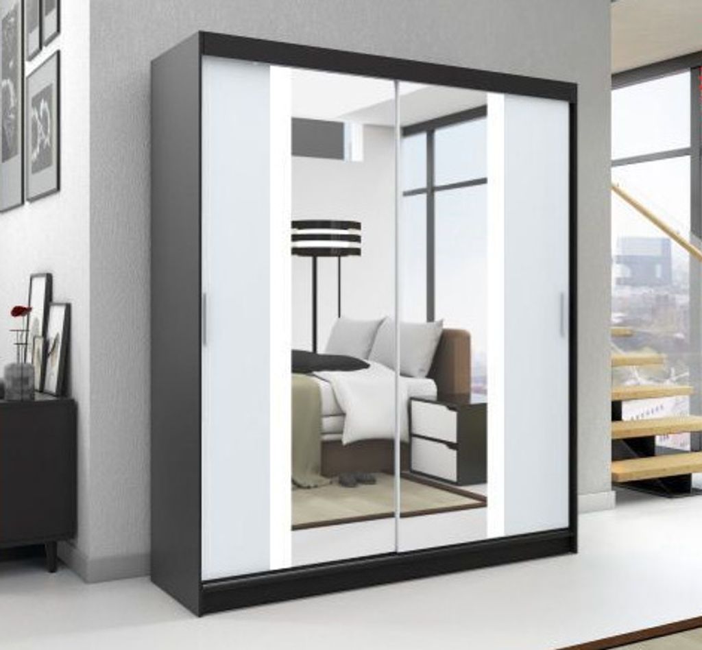 Schwebetürenschrank, 2-türig Schrank! Moderne Garderobe für Produktbild