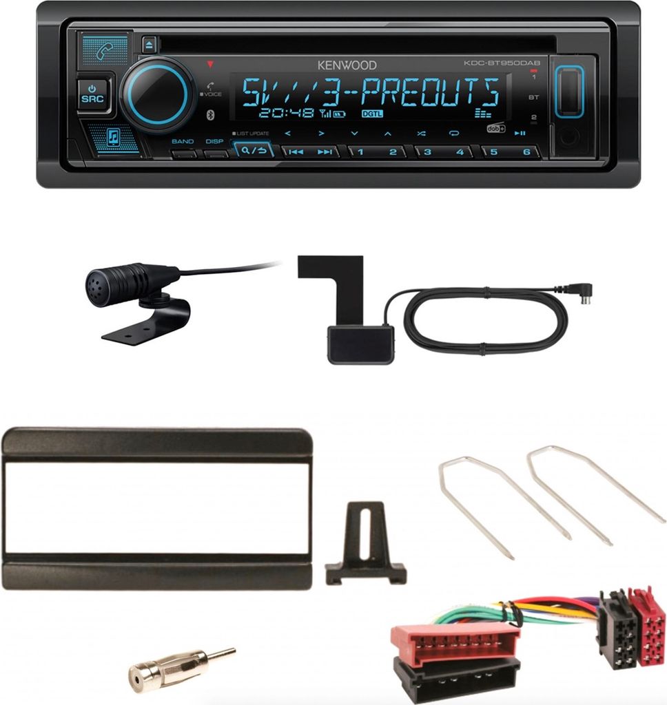 Kenwood KDC-BT950DAB Bluetooth DAB CD Einbauset für Focus Fiesta Puma Mondeo