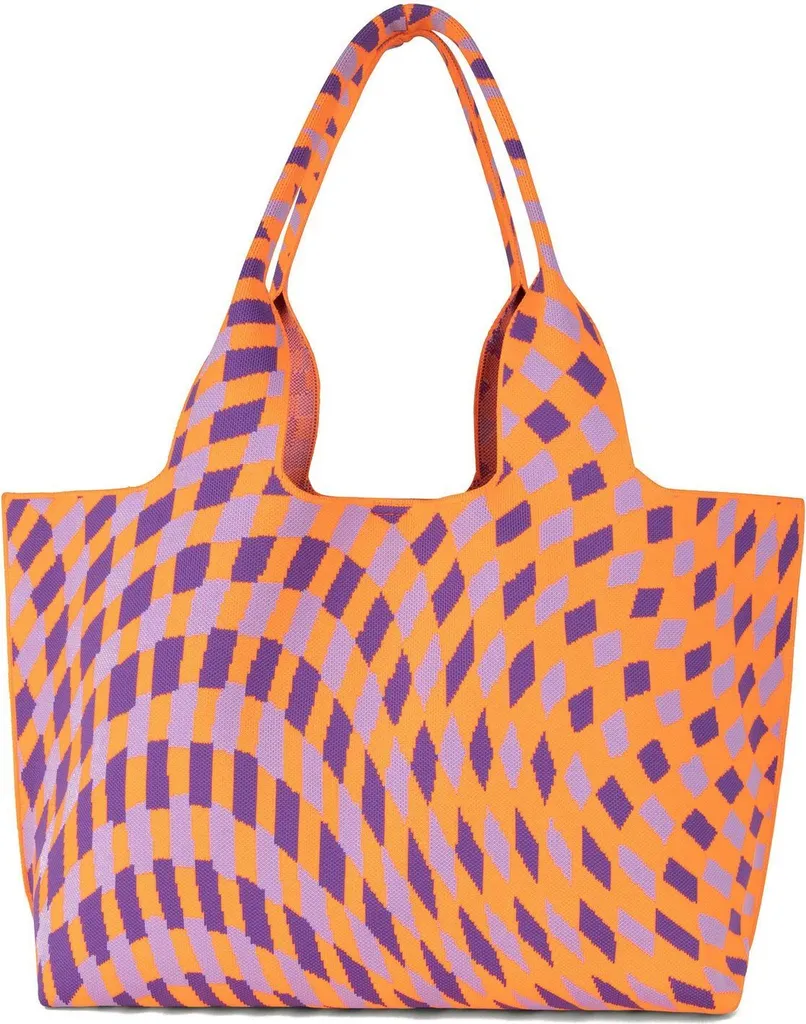 Oilily Scarlett Shopper Knitwear Orange Crush : Grand sac à main multicolore