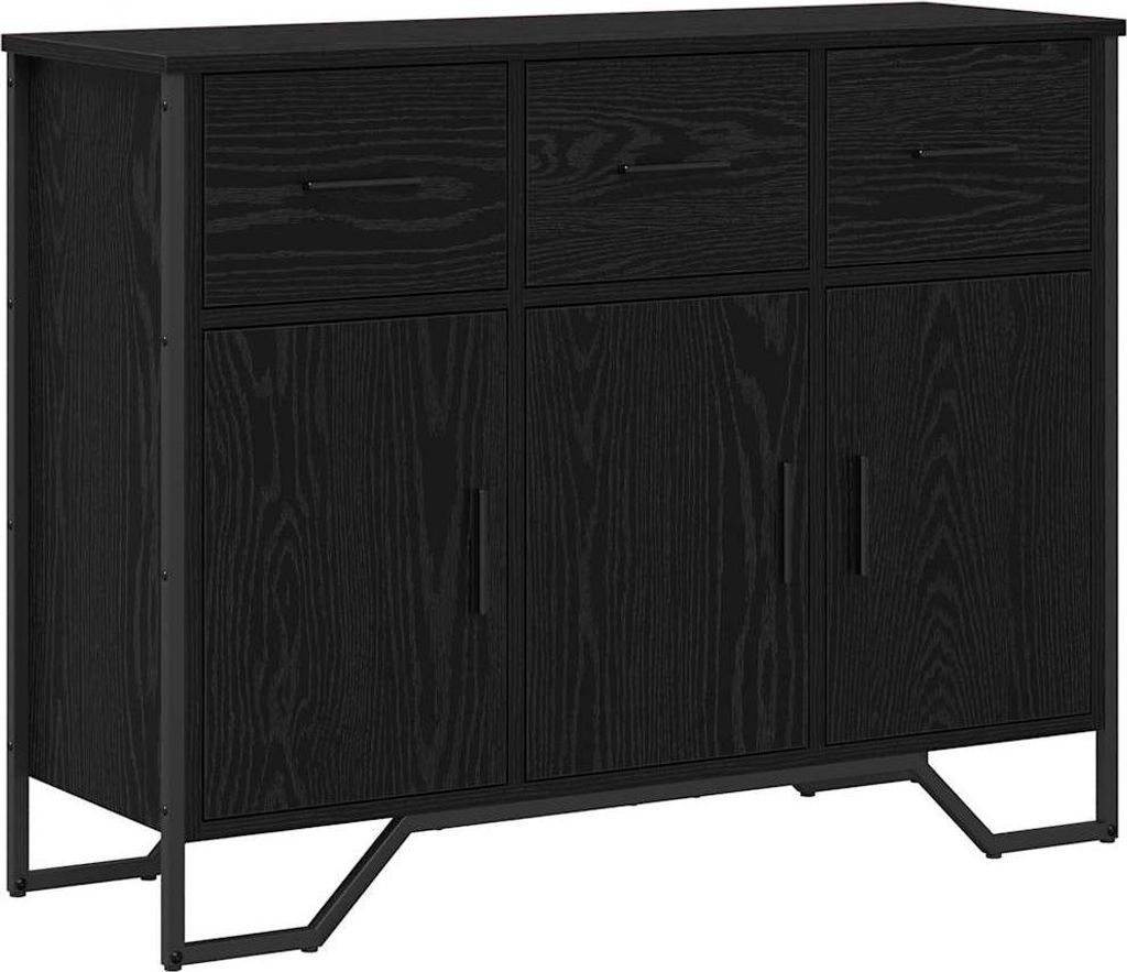 Sideboard Schwarz Eichen-Optik 97 x 32,5 x 74,5 cm