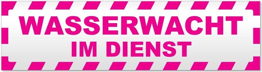 Kiwistar - Autoaufkleber - Pink - 45 x 12 cm - Wasserwacht im Dienst gestreift - Hinweis Aufkleber Sticker für Auto, Kfz, Fahrrad, PKW, LKW