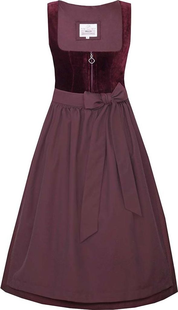 Dirndl Kirchham 75cm Länge bordeaux 34 Produktbild 