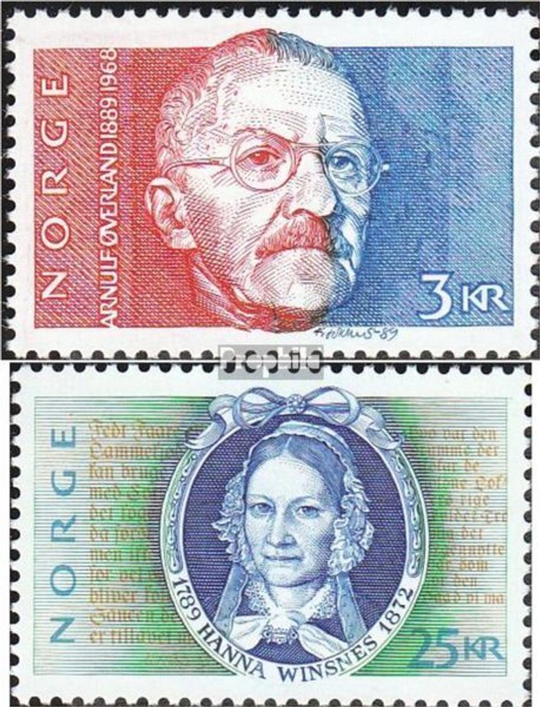 Briefmarken Norwegen 1989 Mi 1031-1032 (kompl.Ausg.) gestempelt Arnulf Overland